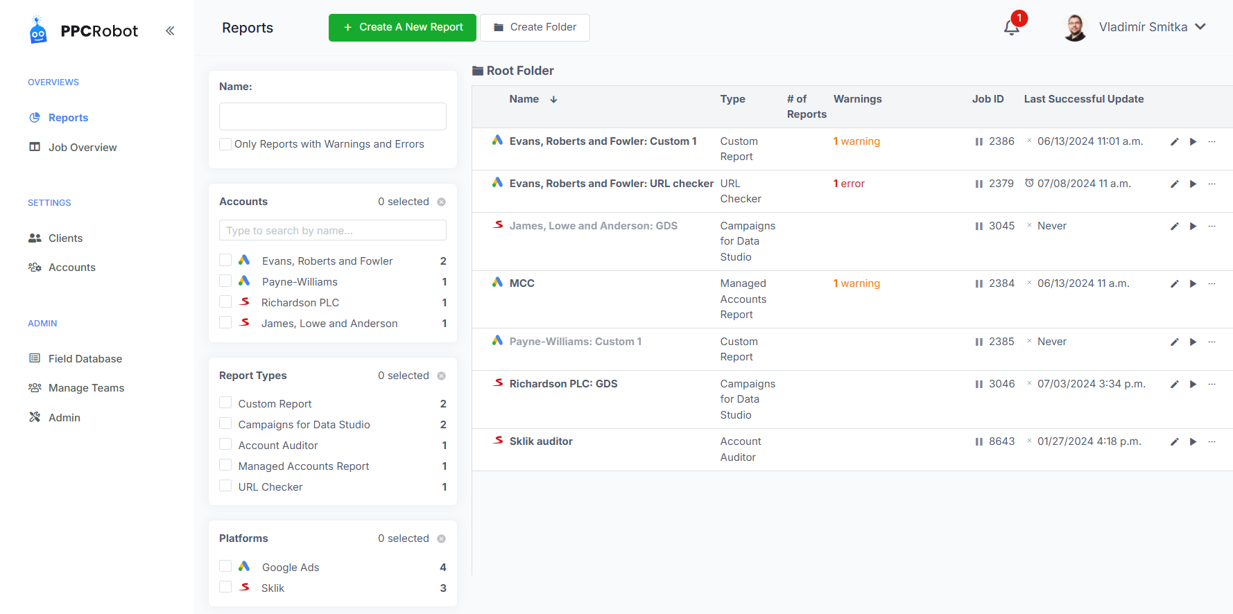 PPC Robot Reports